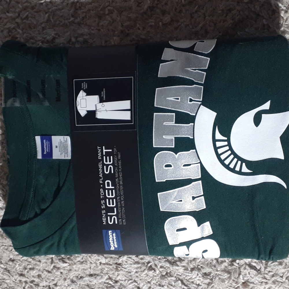 Men's Michigan Spartans Flannel Pajama Set